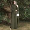 image:imageIDOPIP Muslim Dresses for Women Long Sleeve Islamic Ramadan Abaya Dubai Kaftan Robe Loose Casual Modest Arabic Prayer ClothesGreen