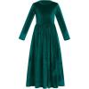 image:imageFlower Girl Velvet Dress for Kids Wedding Bridesmaid Pageant Party Christmas Long Sleeve Vintage Maxi Dress with PocketGreen