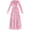 image:imageFlower Girl Velvet Dress for Kids Wedding Bridesmaid Pageant Party Christmas Long Sleeve Vintage Maxi Dress with PocketPink