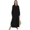 image:imageIDOPIP Muslim Dresses for Women Long Sleeve Islamic Ramadan Abaya Dubai Kaftan Robe Loose Casual Modest Arabic Prayer ClothesBlack