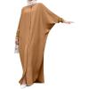image:imageIDOPIP Muslim Dresses for Women Long Sleeve Islamic Ramadan Abaya Dubai Kaftan Robe Loose Casual Modest Arabic Prayer ClothesBrown