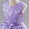 image:imageIDOPIP Sequin Flower Girl Lace Dress for Kids Wedding Pageant Party Formal Long Gown Princess First Communion Tulle DressesPurple Sequin Butterfly Lace