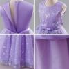image:imageIDOPIP Sequin Flower Girl Lace Dress for Kids Wedding Pageant Party Formal Long Gown Princess First Communion Tulle DressesPurple Sequin Butterfly Lace