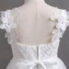 image:imageIDOPIP Flower Girl Lace Dress for Kids Wedding Bridesmaid Pageant Party Formal Long Gown Princess 1st Communion Tulle DressesWhite  Lace