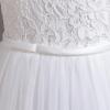 image:imageIDOPIP Flower Girl Lace Dress for Kids Wedding Bridesmaid Pageant Party Formal Long Gown Princess 1st Communion Tulle DressesWhite  Lace