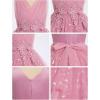 image:imageIDOPIP Flower Girl Sequin Butterfly Dress for Kids Wedding Pageant Party Long Gown Princess Birthday Handkerchief Tulle DressDusty Pink