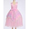 image:imageIDOPIP Flower Girl Sequin Butterfly Dress for Kids Wedding Pageant Party Long Gown Princess Birthday Handkerchief Tulle DressPink Pastel