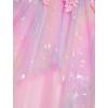 image:imageIDOPIP Flower Girl Sequin Butterfly Dress for Kids Wedding Pageant Party Long Gown Princess Birthday Handkerchief Tulle DressPink Pastel