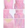 image:imageIDOPIP Flower Girl Sequin Butterfly Dress for Kids Wedding Pageant Party Long Gown Princess Birthday Handkerchief Tulle DressPink Pastel