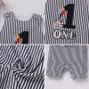 image:imageIDOPIP Baby Boy 1st Birthday Outfit Embroidery Plaid Striped Romper Sleeveless Jumpsuit Summer Overalls Cake Smash PhotoshootBlack Striped Cake