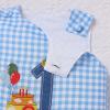 image:imageIDOPIP Baby Boy 1st Birthday Outfit Embroidery Plaid Striped Romper Sleeveless Jumpsuit Summer Overalls Cake Smash PhotoshootBlue Plaid Cake
