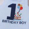 image:imageIDOPIP Baby Boy 1st Birthday Outfit Embroidery Plaid Striped Romper Sleeveless Jumpsuit Summer Overalls Cake Smash PhotoshootBlue Striped Cake