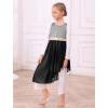 image:imageIDOPIP Praise Dance Overlay for Girls Metallic Sequin Praise Dance Dress Asymmetrical Worship Tunic Liturgical Dancewear 310Black