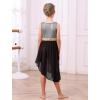 image:imageIDOPIP Praise Dance Overlay for Girls Metallic Sequin Praise Dance Dress Asymmetrical Worship Tunic Liturgical Dancewear 310Black