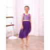 image:imageIDOPIP Praise Dance Overlay for Girls Metallic Sequin Praise Dance Dress Asymmetrical Worship Tunic Liturgical Dancewear 310Dark Purple