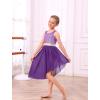 image:imageIDOPIP Praise Dance Overlay for Girls Metallic Sequin Praise Dance Dress Asymmetrical Worship Tunic Liturgical Dancewear 310Dark Purple
