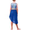 image:imageIDOPIP Praise Dance Overlay for Girls Metallic Sequin Praise Dance Dress Asymmetrical Worship Tunic Liturgical Dancewear 310Royal Blue