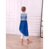 image:imageIDOPIP Praise Dance Overlay for Girls Metallic Sequin Praise Dance Dress Asymmetrical Worship Tunic Liturgical Dancewear 310Royal Blue
