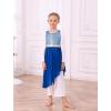 image:imageIDOPIP Praise Dance Overlay for Girls Metallic Sequin Praise Dance Dress Asymmetrical Worship Tunic Liturgical Dancewear 310Royal Blue