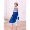 image:imageIDOPIP Praise Dance Overlay for Girls Metallic Sequin Praise Dance Dress Asymmetrical Worship Tunic Liturgical Dancewear 310Royal Blue