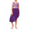 image:imageIDOPIP Praise Dance Overlay for Girls Metallic Sequin Praise Dance Dress Asymmetrical Worship Tunic Liturgical Dancewear 310Dark Purple
