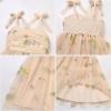 image:imageIDOPIP Baby Girl Tutu Dress Summer Sleeveless Backless Princess Birthday Party Dresses Toddler Pageant Smocked Tulle SundressApricot Floral