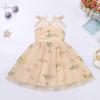 image:imageIDOPIP Baby Girl Tutu Dress Summer Sleeveless Backless Princess Birthday Party Dresses Toddler Pageant Smocked Tulle SundressApricot Floral