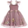 image:imageIDOPIP Baby Girl Tutu Dress Summer Sleeveless Backless Princess Birthday Party Dresses Toddler Pageant Smocked Tulle SundressDusty Pink