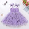 image:imageIDOPIP Baby Girl Tutu Dress Summer Sleeveless Backless Princess Birthday Party Dresses Toddler Pageant Smocked Tulle SundressLight Purple