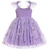 image:imageIDOPIP Baby Girl Tutu Dress Summer Sleeveless Backless Princess Birthday Party Dresses Toddler Pageant Smocked Tulle SundressLight Purple
