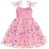 image:imageIDOPIP Baby Girl Tutu Dress Summer Sleeveless Backless Princess Birthday Party Dresses Toddler Pageant Smocked Tulle SundressPink Butterfly