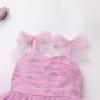 image:imageIDOPIP Baby Girl Tutu Dress Summer Sleeveless Backless Princess Birthday Party Dresses Toddler Pageant Smocked Tulle SundressPink Butterfly Shiny