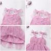 image:imageIDOPIP Baby Girl Tutu Dress Summer Sleeveless Backless Princess Birthday Party Dresses Toddler Pageant Smocked Tulle SundressPink Butterfly Shiny