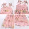 image:imageIDOPIP Baby Girl Tutu Dress Summer Sleeveless Backless Princess Birthday Party Dresses Toddler Pageant Smocked Tulle SundressPink Floral