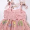 image:imageIDOPIP Baby Girl Tutu Dress Summer Sleeveless Backless Princess Birthday Party Dresses Toddler Pageant Smocked Tulle SundressPink Floral