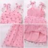 image:imageIDOPIP Baby Girl Tutu Dress Summer Sleeveless Backless Princess Birthday Party Dresses Toddler Pageant Smocked Tulle SundressPink Heart
