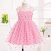 image:imageIDOPIP Baby Girl Tutu Dress Summer Sleeveless Backless Princess Birthday Party Dresses Toddler Pageant Smocked Tulle SundressPink Heart