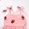 image:imageIDOPIP Baby Girl Tutu Dress Summer Sleeveless Backless Princess Birthday Party Dresses Toddler Pageant Smocked Tulle SundressPink Strawberry