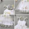 image:imageIDOPIP Baby Girl Tutu Dress Summer Sleeveless Backless Princess Birthday Party Dresses Toddler Pageant Smocked Tulle SundressWhite