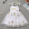 image:imageIDOPIP Baby Girl Tutu Dress Summer Sleeveless Backless Princess Birthday Party Dresses Toddler Pageant Smocked Tulle SundressWhite