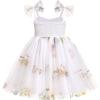 image:imageIDOPIP Baby Girl Tutu Dress Summer Sleeveless Backless Princess Birthday Party Dresses Toddler Pageant Smocked Tulle SundressWhite
