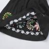image:imageIDOPIP Toddler Baby Girls Mexican Dress Embroidered Floral Off Shoulder Dresses Summer Ruffle Kids Birthday Party DressesBlack  Off Shoulder
