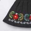 image:imageIDOPIP Toddler Baby Girls Mexican Dress Embroidered Floral Off Shoulder Dresses Summer Ruffle Kids Birthday Party DressesBlack  Off Shoulder