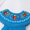 image:imageIDOPIP Toddler Baby Girls Mexican Dress Embroidered Floral Off Shoulder Dresses Summer Ruffle Kids Birthday Party DressesBlue  Off Shoulder