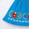 image:imageIDOPIP Toddler Baby Girls Mexican Dress Embroidered Floral Off Shoulder Dresses Summer Ruffle Kids Birthday Party DressesBlue  Off Shoulder