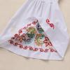 image:imageIDOPIP Toddler Baby Girls Mexican Dress Embroidered Floral Off Shoulder Dresses Summer Ruffle Kids Birthday Party DressesWhite