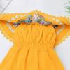 image:imageIDOPIP Toddler Baby Girls Mexican Dress Embroidered Floral Off Shoulder Dresses Summer Ruffle Kids Birthday Party DressesYellow