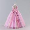 image:imageIDOPIP Butterfly Flower Girl VBackless Bow Dress for Kids Wedding Pageant Party Long Gown Communion Birthday Tulle DressesPink  Sequin Star