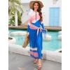 image:imageIDOPIP Muslim Swimsuit for Women 4PCS Modest Burkini Swimwear One Piece Swimsuit with Beach Skirt Sarong Pants Bathing SuitBlue