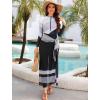 image:imageIDOPIP Muslim Swimsuit for Women 4PCS Modest Burkini Swimwear One Piece Swimsuit with Beach Skirt Sarong Pants Bathing SuitGray